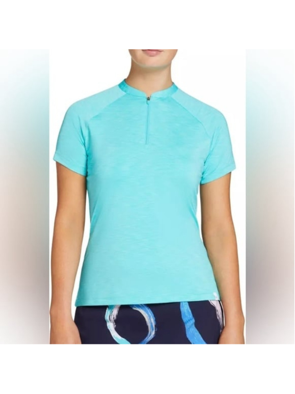 Lady Hagen 1/4 zip golf shirt blue teal size m